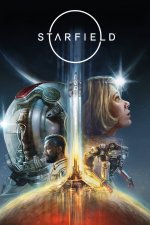 Das Bild zeigt das Cover des Spiels Starfield. Zentral ist ein großer, leuchtender Planet in warmen Farbtönen, umgeben von einem Dunkelblau des Weltraums. In der Mitte des Bildes ist ein majestätisches Raumschiff zu sehen, das in den Weltraum aufsteigt. Auf der linken Seite sind Charaktere in Detailansicht abgebildet, darunter ein Astronaut mit einem Helm und eine Frau mit einem nachdenklichen Ausdruck. Die visuelle Komposition vermittelt ein Gefühl von Abenteuer und Entdeckung im Science-Fiction-Universum. Der Titel Starfield ist prominent in der oberen Mitte platziert. Das Bild zeigt das Cover des Spiels Starfield. Zentral ist ein großer, leuchtender Planet in warmen Farbtönen, umgeben von einem Dunkelblau des Weltraums. In der Mitte des Bildes ist ein majestätisches Raumschiff zu sehen, das in den Weltraum aufsteigt. Auf der linken Seite sind Charaktere in Detailansicht abgebildet, darunter ein Astronaut mit einem Helm und eine Frau mit einem nachdenklichen Ausdruck. Die visuelle Komposition vermittelt ein Gefühl von Abenteuer und Entdeckung im Science-Fiction-Universum. Der Titel Starfield ist prominent in der oberen Mitte platziert.