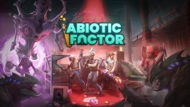 Das Bild zeigt eine spannende Szene aus dem Spiel Abiotic Factor. Im Vordergrund sind drei Wissenschaftler zu sehen, die in hektischen Momenten agieren, umgeben von chaotischen Elementen und Bedrohungen. Im Hintergrund hebt sich eine gefährliche Kreatur über sie, während futuristische Roboter und seltsame Anomalien die Umgebung prägen. Die visuelle Gestaltung vermittelt ein Gefühl von Anspannung und Abenteuer. Der Titel des Spiels ist prominent platziert und ergänzt die dynamische Komposition, die das Gefühl einer actionreichen Multiplayer-Survival-Erfahrung vermittelt. Das Bild zeigt eine spannende Szene aus dem Spiel Abiotic Factor. Im Vordergrund sind drei Wissenschaftler zu sehen, die in hektischen Momenten agieren, umgeben von chaotischen Elementen und Bedrohungen. Im Hintergrund hebt sich eine gefährliche Kreatur über sie, während futuristische Roboter und seltsame Anomalien die Umgebung prägen. Die visuelle Gestaltung vermittelt ein Gefühl von Anspannung und Abenteuer. Der Titel des Spiels ist prominent platziert und ergänzt die dynamische Komposition, die das Gefühl einer actionreichen Multiplayer-Survival-Erfahrung vermittelt.