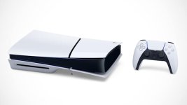 Das Bild zeigt eine PlayStation 5 Konsole zusammen mit ihrem dazugehörigen Controller. Die Konsole hat ein modernes Design mit einer weißen und schwarzen Farbgebung und ist schlank sowie minimalistisch gestaltet. Der Controller hat ebenfalls ein ähnliches Farbschema und bietet ergonomische Formen für bequemes Spielen. Der Hintergrund ist neutral gehalten, was die Konsole und den Controller in den Fokus rückt. Dies spiegelt die Technologie und das aktuelle Gaming-Erlebnis wider.