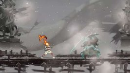 Das Bild zeigt eine dynamische Szene aus dem Spiel Shinobi: Art Of Vengeance. Im Vordergrund steht ein Charakter in Kampfhaltung, der eine brennende Waffe hält. Die Umgebung ist neblig und winterlich, mit großen, stilisierten Statuen im Hintergrund, die dem Setting eine mystische Atmosphäre verleihen. Der Kontrast zwischen den hellen und dunklen Tönen schafft Spannung, während der Fokus auf dem bevorstehenden Kampf liegt. Die Gesamtkomposition vermittelt ein Gefühl von Action und Abenteuer, das die Spieler in die Welt des Spiels eintauchen lässt. Das Bild zeigt eine dynamische Szene aus dem Spiel Shinobi: Art Of Vengeance. Im Vordergrund steht ein Charakter in Kampfhaltung, der eine brennende Waffe hält. Die Umgebung ist neblig und winterlich, mit großen, stilisierten Statuen im Hintergrund, die dem Setting eine mystische Atmosphäre verleihen. Der Kontrast zwischen den hellen und dunklen Tönen schafft Spannung, während der Fokus auf dem bevorstehenden Kampf liegt. Die Gesamtkomposition vermittelt ein Gefühl von Action und Abenteuer, das die Spieler in die Welt des Spiels eintauchen lässt.