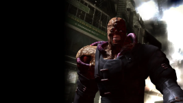 Das Bild zeigt eine bedrohliche, groteske Figur, die aus dem Universum der Resident Evil-Spiele stammt. Die Figur hat eine deformierte Gesichtszüge, die teilweise abgedeckt und zusammengeflickt wirken, was eine unheimliche Präsenz erzeugt. Der Körper ist muskulös und trägt eine dunkle Kleidung mit einem markanten, bedrohlichen Kanten. Im Hintergrund sind verschwommene Stadtstrukturen zu erkennen, die eine düstere Atmosphäre schaffen. Das Bild weckt sofort Erinnerungen an das klassische Horror-Gameplay der Resident Evil-Reihe und zieht den Betrachter in die Welt der Spannung und des Grusels. Das Bild zeigt eine bedrohliche, groteske Figur, die aus dem Universum der Resident Evil-Spiele stammt. Die Figur hat eine deformierte Gesichtszüge, die teilweise abgedeckt und zusammengeflickt wirken, was eine unheimliche Präsenz erzeugt. Der Körper ist muskulös und trägt eine dunkle Kleidung mit einem markanten, bedrohlichen Kanten. Im Hintergrund sind verschwommene Stadtstrukturen zu erkennen, die eine düstere Atmosphäre schaffen. Das Bild weckt sofort Erinnerungen an das klassische Horror-Gameplay der Resident Evil-Reihe und zieht den Betrachter in die Welt der Spannung und des Grusels.