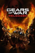 Das Bild zeigt das Cover für Gears of War Reloaded. Im Vordergrund sind mehrere Charaktere aus dem Spiel abgebildet, die mit futuristischen Waffen ausgestattet sind und in einer explosiven Umgebung kämpfen. Die Farben sind intensiv, mit einem dominierenden orange-roten Farbschema, das eine aufregende und aggressive Atmosphäre schafft. Im Hintergrund sind brennende Ruinen zu sehen, die die apokalyptische Stimmung des Spiels unterstreichen. Der Titel Gears of War Reloaded ist prominent platziert und hebt das Spiel hervor.