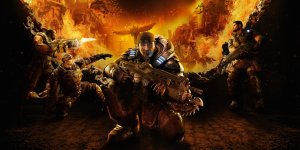 Das Bild zeigt mehrere Charaktere aus dem Videospiel Gears of War: Reloaded in einer dynamischen Action-Szene. Im Vordergrund ist ein fokussierter Charakter zu sehen, der eine Waffe hält und sich auf den Kampf vorbereitet. Zu seiner linken und rechten Seite sind weitere Charaktere, die ebenfalls bewaffnet sind und in unterschiedlichen Posen agieren. Der Hintergrund ist von feurigen Effekten und einer dystopischen Landschaft geprägt, die eine bedrohliche Stimmung ausdrückt. Insgesamt vermittelt die Szene ein Gefühl von Spannung und Kampfbereitschaft, das typisch für das Spielgenre ist. Das Bild zeigt mehrere Charaktere aus dem Videospiel Gears of War: Reloaded in einer dynamischen Action-Szene. Im Vordergrund ist ein fokussierter Charakter zu sehen, der eine Waffe hält und sich auf den Kampf vorbereitet. Zu seiner linken und rechten Seite sind weitere Charaktere, die ebenfalls bewaffnet sind und in unterschiedlichen Posen agieren. Der Hintergrund ist von feurigen Effekten und einer dystopischen Landschaft geprägt, die eine bedrohliche Stimmung ausdrückt. Insgesamt vermittelt die Szene ein Gefühl von Spannung und Kampfbereitschaft, das typisch für das Spielgenre ist.