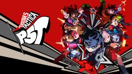 Das Bild zeigt eine dynamische und farbenfrohe Collage aus Charakteren und Symbolen, die zur Videospielreihe Persona 5 gehören. Im Hintergrund dominiert ein kräftiges Rot, während der Stil modern und comicartig ist. Über die gesamte Grafik sind verschiedene Protagonisten der Serie versammelt, die in actionreichen Posen dargestellt sind. Einige von ihnen tragen kostümierte Outfits und halten Waffen, was auf die aufregende und strategische Natur des Spiels hinweist. Große, auffällige Schriftzüge beschreiben das Spiel Persona 5 Tactica und verleihen dem Bild zusätzlichen Charakter. Insgesamt vermittelt die Komposition eine energiegeladene Atmosphäre, die die Vorfreude auf das Spielposter verstärkt.
