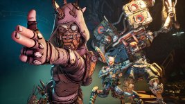 Das Bild zeigt dynamische Charaktere aus dem Spiel Borderlands 4. Im Vordergrund posiert ein Charakter mit einer besonderen Maske und einem entschlossenen Blick, während er eine Waffe in der Hand hält. Im Hintergrund sind mechanische Begleiter sichtbar, die für den typischen, comicartigen Stil der Spielreihe stehen. Die gesamte Komposition strahlt eine energiegeladene und abenteuerliche Stimmung aus. Die charakteristische grafische Gestaltung der Personen und Objekte trägt zur intensiven Atmosphäre des Spiels bei, die Fans der Serie anspricht. Das Bild zeigt dynamische Charaktere aus dem Spiel Borderlands 4. Im Vordergrund posiert ein Charakter mit einer besonderen Maske und einem entschlossenen Blick, während er eine Waffe in der Hand hält. Im Hintergrund sind mechanische Begleiter sichtbar, die für den typischen, comicartigen Stil der Spielreihe stehen. Die gesamte Komposition strahlt eine energiegeladene und abenteuerliche Stimmung aus. Die charakteristische grafische Gestaltung der Personen und Objekte trägt zur intensiven Atmosphäre des Spiels bei, die Fans der Serie anspricht.