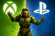 Das Bild zeigt eine dynamische Darstellung von Master Chief, der bekannten Figur aus der Halo-Reihe, zwischen den Logos von Xbox und PlayStation. Master Chief ist in einer imposanten Pose abgebildet, als ob er die beiden Konsolen miteinander verbindet. Der Hintergrund besteht aus kontrastierenden Farben, wobei die linke Seite in grünen Tönen für Xbox und die rechte in blauen Tönen für PlayStation gehalten ist. Diese visuelle Trennung unterstreicht die Rivalität zwischen den beiden Plattformen, während Master Chief zentral steht, was auf die Gerüchte hinweist, dass Halo möglicherweise bald auch auf PlayStation erscheinen könnte. Das Bild zeigt eine dynamische Darstellung von Master Chief, der bekannten Figur aus der Halo-Reihe, zwischen den Logos von Xbox und PlayStation. Master Chief ist in einer imposanten Pose abgebildet, als ob er die beiden Konsolen miteinander verbindet. Der Hintergrund besteht aus kontrastierenden Farben, wobei die linke Seite in grünen Tönen für Xbox und die rechte in blauen Tönen für PlayStation gehalten ist. Diese visuelle Trennung unterstreicht die Rivalität zwischen den beiden Plattformen, während Master Chief zentral steht, was auf die Gerüchte hinweist, dass Halo möglicherweise bald auch auf PlayStation erscheinen könnte.