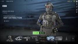 Das Bild zeigt eine Benutzeroberfläche eines Spiels, die speziell das „Rogue Ops Pack“ von Battlefield präsentiert. In der Mitte des Bildes ist ein Charakter in taktischer Ausrüstung zu sehen, der mit verschiedenen Accessoires und Waffen ausgestattet ist. Unter dem Charakter befinden sich verschiedene Icons, die verschiedene Items repräsentieren, die im Pack enthalten sind. Auf der rechten Seite gibt es eine Schaltfläche zur Auswahl oder zum Anspruch des Pakets, und im Hintergrund sieht man eine abstrakte, dunkel gehaltene Grafik, die das futuristische Setting des Spiels unterstreicht. Das Bild zeigt eine Benutzeroberfläche eines Spiels, die speziell das „Rogue Ops Pack“ von Battlefield präsentiert. In der Mitte des Bildes ist ein Charakter in taktischer Ausrüstung zu sehen, der mit verschiedenen Accessoires und Waffen ausgestattet ist. Unter dem Charakter befinden sich verschiedene Icons, die verschiedene Items repräsentieren, die im Pack enthalten sind. Auf der rechten Seite gibt es eine Schaltfläche zur Auswahl oder zum Anspruch des Pakets, und im Hintergrund sieht man eine abstrakte, dunkel gehaltene Grafik, die das futuristische Setting des Spiels unterstreicht.