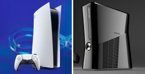 Das Bild vergleicht zwei Gaming-Konsolen: auf der linken Seite sieht man die PlayStation 5 in einem modernen Design mit einem Controller, während auf der rechten Seite die Xbox 360 sichtbar ist, die ein klassisches, robustes Aussehen hat. Der Hintergrund der PS5 ist blau und futuristisch, während die Xbox 360 vor einem dunklen Hintergrund präsentiert wird. Die Darstellung beider Konsolen hebt die Konkurrenz zwischen PlayStation und Xbox hervor, insbesondere in Bezug auf Verkaufszahlen und Beliebtheit in der Gaming-Community. Das Bild vergleicht zwei Gaming-Konsolen: auf der linken Seite sieht man die PlayStation 5 in einem modernen Design mit einem Controller, während auf der rechten Seite die Xbox 360 sichtbar ist, die ein klassisches, robustes Aussehen hat. Der Hintergrund der PS5 ist blau und futuristisch, während die Xbox 360 vor einem dunklen Hintergrund präsentiert wird. Die Darstellung beider Konsolen hebt die Konkurrenz zwischen PlayStation und Xbox hervor, insbesondere in Bezug auf Verkaufszahlen und Beliebtheit in der Gaming-Community.
