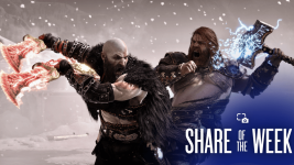 Das Bild zeigt einen packenden Moment aus dem Spiel God of War Ragnarök, in dem Kratos und Thor im intensiven Kampf aufeinandertreffen. Kratos, mit seinen charakteristischen Chaosäxten, geht entschlossen auf Thor los, der ebenfalls bereit zum Angriff ist. Die Szene ist dynamisch und voller Energie, umgeben von einer schneebedeckten Landschaft, die das epische Setting unterstreicht. Die Mimik der Figuren zeigt Entschlossenheit und Wut, was den emotionalen Gehalt des Kampfes verstärkt. Diese Darstellung vermittelt das Gefühl eines Clash of the Titans, das die Zuschauer fesselt. Das Bild zeigt einen packenden Moment aus dem Spiel God of War Ragnarök, in dem Kratos und Thor im intensiven Kampf aufeinandertreffen. Kratos, mit seinen charakteristischen Chaosäxten, geht entschlossen auf Thor los, der ebenfalls bereit zum Angriff ist. Die Szene ist dynamisch und voller Energie, umgeben von einer schneebedeckten Landschaft, die das epische Setting unterstreicht. Die Mimik der Figuren zeigt Entschlossenheit und Wut, was den emotionalen Gehalt des Kampfes verstärkt. Diese Darstellung vermittelt das Gefühl eines Clash of the Titans, das die Zuschauer fesselt.