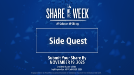 Das Bild zeigt eine auffällige grafische Gestaltung in Blau mit dem Titel Share of the Week. In der Mitte steht der Text Side Quest in großen, weißen Buchstaben. Unter dem Titel befindet sich ein Hinweis auf die Frist zur Einreichung von Inhalten bis zum 19. November 2025. Der Hintergrund ist mit geometrischen Formen dekoriert, die dem Bild eine dynamische und moderne Note verleihen. Das Ganze wirkt einladend und motivierend, um die Community zur Teilnahme an einem kreativen Wettbewerb anzuregen. Das Bild zeigt eine auffällige grafische Gestaltung in Blau mit dem Titel Share of the Week. In der Mitte steht der Text Side Quest in großen, weißen Buchstaben. Unter dem Titel befindet sich ein Hinweis auf die Frist zur Einreichung von Inhalten bis zum 19. November 2025. Der Hintergrund ist mit geometrischen Formen dekoriert, die dem Bild eine dynamische und moderne Note verleihen. Das Ganze wirkt einladend und motivierend, um die Community zur Teilnahme an einem kreativen Wettbewerb anzuregen.