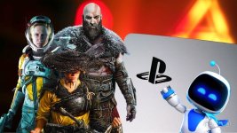 Das Bild zeigt eine Zusammenstellung ikonischer Charaktere aus verschiedenen Videospielen, die auf der PlayStation 5 spielbar sind. Zu sehen sind eine weibliche Figur in einem Raumanzug, ein Krieger mit Bart und Rüstung, eine zweite weibliche Figur, die eine Strohhut trägt, und ein kleiner, roboterähnlicher Charakter. Im Hintergrund ist das PlayStation-Logo zu sehen, umgeben von bunten Lichtern, die eine einladende und dynamische Atmosphäre schaffen. Dieses Bild feiert den fünften Jahrestag der PS5 und repräsentiert die Vielfalt und die prominentesten Spiele sowie Figuren, die das Konsolenerlebnis prägen.