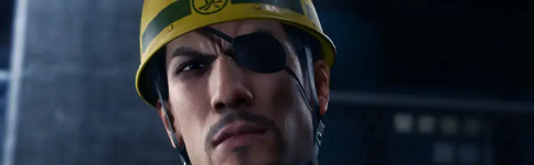 Das Bild zeigt einen männlichen Charakter mit einem gelben Helm und einem Augenklappe, was ihm ein markantes und rebellisches Aussehen verleiht. Der Gesichtsausdruck ist ernst und entschlossen, was auf Selbstvertrauen und Stärke hindeutet. Die Hintergrundbeleuchtung ist eher dunkel und schafft eine eindringliche Atmosphäre, die die Intensität des Charakters verstärkt. Der Fokus liegt klar auf seinem Gesicht, was die Charakterzüge und Details seines Looks gut zur Geltung bringt.