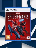 Das Bild zeigt die Hülle des Spiels Marvel's Spider-Man 2 für die PlayStation 5. Auf der Vorderseite sind die beiden Spider-Man-Charaktere prominent abgebildet, die dynamisch in Aktion zu sehen sind. Die Farbgestaltung der Verpackung ist auffällig rot, was das Design ins Auge springen lässt. Zudem ist das PS5-Logo sowie die Altersfreigabe angegeben. Der Hintergrund ist schlicht gehalten, wodurch der Fokus auf dem Cover liegt, das für Spielenthusiasten ansprechend wirkt.'s Spider-Man 2 für die PlayStation 5. Auf der Vorderseite sind die beiden Spider-Man-Charaktere prominent abgebildet, die dynamisch in Aktion zu sehen sind. Die Farbgestaltung der Verpackung ist auffällig rot, was das Design ins Auge springen lässt. Zudem ist das PS5-Logo sowie die Altersfreigabe angegeben. Der Hintergrund ist schlicht gehalten, wodurch der Fokus auf dem Cover liegt, das für Spielenthusiasten ansprechend wirkt.