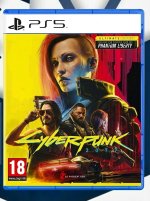 Das Bild zeigt die Hülle des Spiels Cyberpunk 2077: Ultimate Edition für die PlayStation 5. Im Vordergrund sind mehrere Charaktere aus dem Spiel abgebildet, darunter eine Figur mit auffälligem rotem Haar und ein männlicher Charakter in modischen Sonnenbrillen. Der Hintergrund ist in lebendigen Farben gehalten, hauptsächlich gelb und rot, was den futuristischen und dynamischen Stil des Spiels unterstreicht. Der Titel Cyberpunk 2077 ist prominent platziert und in einer markanten Schriftart dargestellt. Die Hülle enthält zudem Hinweise auf den Altersfreigabe und zusätzliche Inhalte.