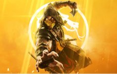 Das Bild zeigt einen Charakter aus dem Spiel Mortal Kombat 11, der in einem dramatischen und actiongeladenen Pose dargestellt ist. Er trägt eine charakteristische Rüstung und eine Maske, die seinen Kampfgeist unterstreicht. Der Hintergrund ist in leuchtendem Gelb gehalten und betont die dynamische Atmosphäre. Das ikonische Logo des Spiels ist ebenfalls im Bild zu sehen, was die Verbindung zu dem Spiel und dessen Themen von Kämpfen und Herausforderungen verstärkt. Insgesamt vermittelt die Darstellung eine spannende und fesselnde Stimmung, die Gamern Lust auf actionreiche Kämpfe macht.