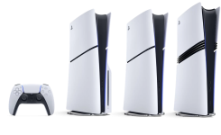 Das Bild zeigt eine PlayStation 5 Konsole, die sich durch ihr modernes und elegantes Design auszeichnet. Die Konsole hat eine matte weiße Oberfläche mit schwarzen Akzenten und ist in drei Varianten angeordnet: zwei größere Modelle flankieren ein kleineres Modell. Vor der Konsole liegt ein DualSense Controller, der ebenfalls in einem ähnlichen Farbdesign gehalten ist. Dieses Setup vermittelt ein Gefühl von Next-Gen Gaming und Fortschritt in der Technologie. Die gesamte Anordnung unterstreicht den Fokus auf das Konsolenspiel und die damit verbundenen Erlebnisse. Das Bild zeigt eine PlayStation 5 Konsole, die sich durch ihr modernes und elegantes Design auszeichnet. Die Konsole hat eine matte weiße Oberfläche mit schwarzen Akzenten und ist in drei Varianten angeordnet: zwei größere Modelle flankieren ein kleineres Modell. Vor der Konsole liegt ein DualSense Controller, der ebenfalls in einem ähnlichen Farbdesign gehalten ist. Dieses Setup vermittelt ein Gefühl von Next-Gen Gaming und Fortschritt in der Technologie. Die gesamte Anordnung unterstreicht den Fokus auf das Konsolenspiel und die damit verbundenen Erlebnisse.