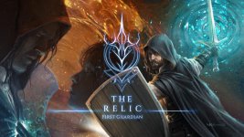 Das Bild zeigt eine eindrucksvolle und atmosphärische Szene aus dem Spiel The Relic: First Guardian. Im Vordergrund sind zwei Charaktere zu sehen, die eine bedeutende Rolle in der Geschichte spielen. Der linke Charakter hat einen nachdenklichen Ausdruck, während der rechte mit einem Schwert und Schild kämpferisch wirkt. Im Hintergrund sind dynamische und farbenfrohe Elemente zu sehen, die einen Eindruck von Magie und Abenteuer vermitteln. Der Titel des Spiels ist prominent platziert und unterstreicht das mystische Ambiente dieser fantasievollen Welt. Das Bild zeigt eine eindrucksvolle und atmosphärische Szene aus dem Spiel The Relic: First Guardian. Im Vordergrund sind zwei Charaktere zu sehen, die eine bedeutende Rolle in der Geschichte spielen. Der linke Charakter hat einen nachdenklichen Ausdruck, während der rechte mit einem Schwert und Schild kämpferisch wirkt. Im Hintergrund sind dynamische und farbenfrohe Elemente zu sehen, die einen Eindruck von Magie und Abenteuer vermitteln. Der Titel des Spiels ist prominent platziert und unterstreicht das mystische Ambiente dieser fantasievollen Welt.