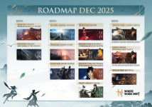 Das Bild zeigt eine Roadmap für den Monat Dezember 2025 des Spiels Where Winds Meet. Die Roadmap ist in vier Wochen unterteilt, in denen verschiedene neue Inhalte und Events angekündigt werden. Zu den Highlights zählen der Sword Trial Scarlet Shock und das Hero's Realm Blazing Gale Dance, die beide am 21. Dezember starten. Zusätzlich wird ein Feuerwerksfestival am 30. Dezember gefeiert. Weitere Aktivitäten und Kampagnen werden ebenfalls aufgelistet, zusammen mit den entsprechenden Datumshinweisen. Die Gestaltung des Bildes kombiniert farbige Grafiken mit künstlerischen Darstellungen und Icons, um die verschiedenen Inhalte visuell ansprechend zu präsentieren.'s Realm Blazing Gale Dance, die beide am 21. Dezember starten. Zusätzlich wird ein Feuerwerksfestival am 30. Dezember gefeiert. Weitere Aktivitäten und Kampagnen werden ebenfalls aufgelistet, zusammen mit den entsprechenden Datumshinweisen. Die Gestaltung des Bildes kombiniert farbige Grafiken mit künstlerischen Darstellungen und Icons, um die verschiedenen Inhalte visuell ansprechend zu präsentieren. Das Bild zeigt eine Roadmap für den Monat Dezember 2025 des Spiels Where Winds Meet. Die Roadmap ist in vier Wochen unterteilt, in denen verschiedene neue Inhalte und Events angekündigt werden. Zu den Highlights zählen der Sword Trial Scarlet Shock und das Hero's Realm Blazing Gale Dance, die beide am 21. Dezember starten. Zusätzlich wird ein Feuerwerksfestival am 30. Dezember gefeiert. Weitere Aktivitäten und Kampagnen werden ebenfalls aufgelistet, zusammen mit den entsprechenden Datumshinweisen. Die Gestaltung des Bildes kombiniert farbige Grafiken mit künstlerischen Darstellungen und Icons, um die verschiedenen Inhalte visuell ansprechend zu präsentieren.'s Realm Blazing Gale Dance, die beide am 21. Dezember starten. Zusätzlich wird ein Feuerwerksfestival am 30. Dezember gefeiert. Weitere Aktivitäten und Kampagnen werden ebenfalls aufgelistet, zusammen mit den entsprechenden Datumshinweisen. Die Gestaltung des Bildes kombiniert farbige Grafiken mit künstlerischen Darstellungen und Icons, um die verschiedenen Inhalte visuell ansprechend zu präsentieren.
