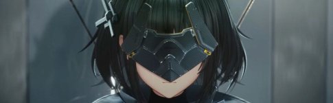 Das Bild zeigt eine futuristische Figur mit einer dunklen, schimmernden Frisur und einer auffälligen, technischen Maske, die einen Teil ihres Gesichts verdeckt. Die Umgebung wirkt minimalistisch und modern, was die mysteriöse Atmosphäre verstärkt. Die Kombination aus Technologie und einer geheimnisvollen Präsenz lässt auf eine spannende, möglicherweise actionreiche Hintergrundgeschichte schließen, die im Gaming-Kontext eine zentrale Rolle spielen könnte.