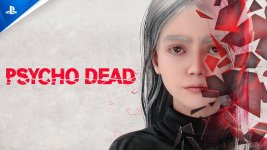 Das Bild zeigt das Cover des Spiels Psycho Dead, das für die PlayStation angekündigt ist. Im Vordergrund ist ein Mädchen mit silbernem Haar sichtbar, das einen intensiven Blick hat. Der Hintergrund ist einfach gehalten und trägt die Schrift PSYCHO DEAD in roter, zerbrochener Schriftart. Die Darstellung kombiniert eine moderne Ästhetik mit einem Hauch von Horror, was auf die düstere Thematik des Spiels hinweist. Die Gesamtanordnung vermittelt ein Gefühl von Spannung und Drama, das die Zuschauer anspricht.