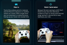 Das Bild zeigt einen Xbox-Controller in den Händen einer Person, die ihn für ein Videospiel verwendet. Im Hintergrund ist eine Landschaft aus einem Spiel zu sehen, was darauf hinweist, dass die Person aktiv am Spielen ist. Unter dem Controller steht eine Beschreibung, die die Möglichkeit hervorhebt, Makros zu erstellen, um sich repetitive Aktionen im Spiel zu sparen. Zudem ist eine Funktion zur Kalibrierung des Sticks erwähnt, um Drift-Probleme zu beheben und die Lebensdauer des Controllers zu verlängern. Diese Features scheinen für Spieler nützlich zu sein, die ihr Spielerlebnis verbessern möchten. Das Bild zeigt einen Xbox-Controller in den Händen einer Person, die ihn für ein Videospiel verwendet. Im Hintergrund ist eine Landschaft aus einem Spiel zu sehen, was darauf hinweist, dass die Person aktiv am Spielen ist. Unter dem Controller steht eine Beschreibung, die die Möglichkeit hervorhebt, Makros zu erstellen, um sich repetitive Aktionen im Spiel zu sparen. Zudem ist eine Funktion zur Kalibrierung des Sticks erwähnt, um Drift-Probleme zu beheben und die Lebensdauer des Controllers zu verlängern. Diese Features scheinen für Spieler nützlich zu sein, die ihr Spielerlebnis verbessern möchten.