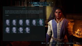 Das Bild zeigt einen Charakter-Editor aus dem Spiel Avowed. Im Vordergrund ist ein Charakter zu sehen, der als Aumaua bezeichnet wird. Der Charakter hat eine kräftige Statur und trägt ein Outfit mit blauen und weißen Akzenten. Auf dem Bildschirm werden verschiedene Optionen zur Anpassung des Körpers und des Erscheinungsbildes angezeigt, darunter verschiedene Gesichtsformen und Hauttöne. Im Hintergrund sind Bücher und eine warme Lichtquelle zu erkennen, die das Setting in einer Fantasy-Welt unterstreicht. Die Benutzeroberfläche ist klar strukturiert und bietet die Möglichkeit, den Charakter nach den eigenen Wünschen zu gestalten.