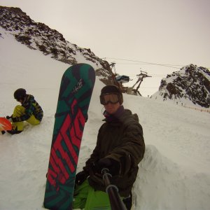 Snowboarden in Stubai.