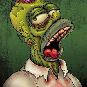 Homer Simpson zombie