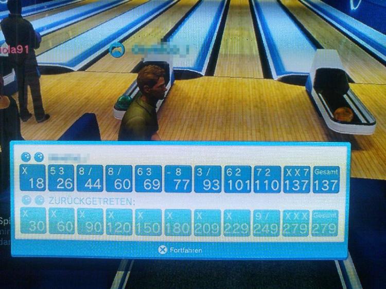 Ein Freak, der gegen mich im Bowling mit 279 Punkten gewonnen hat. Wie nennt man eigentlich so viele Strikes in Folge?